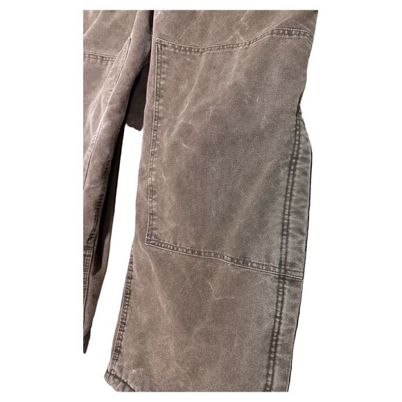 Carhartt Bib Overalls 46 X 30 Brown Duck Double knee Insulated R27 CHT USA Made - Picture 5 of 10